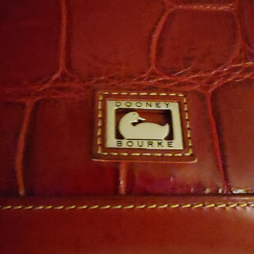 Dooney & Bourke Croc Leather Satchel Bag - Picture 3 of 10